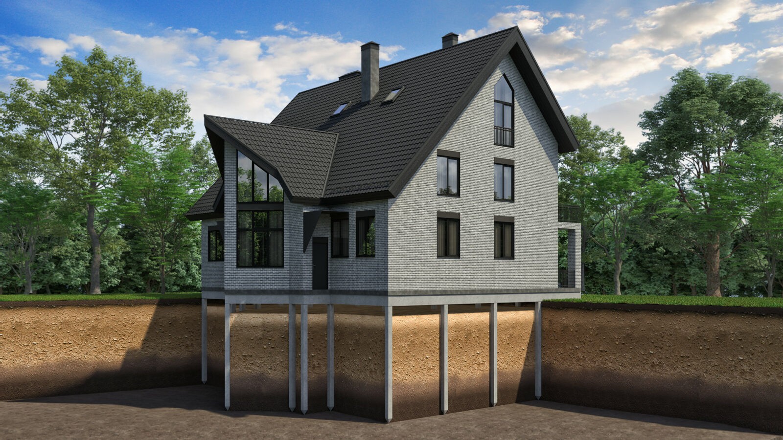 фундамент коттеджа